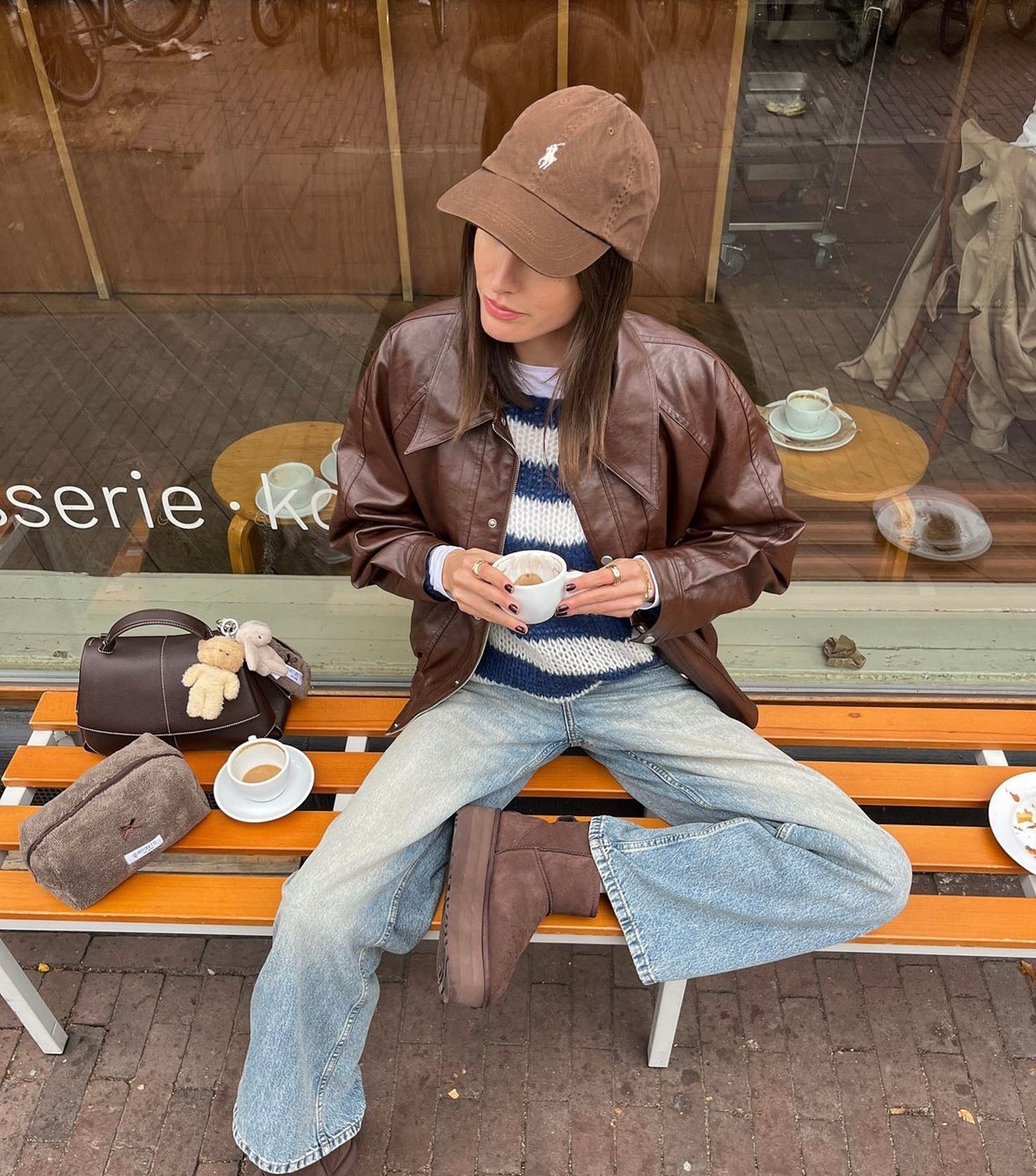 Anna Knitted Sweater - White/Blue