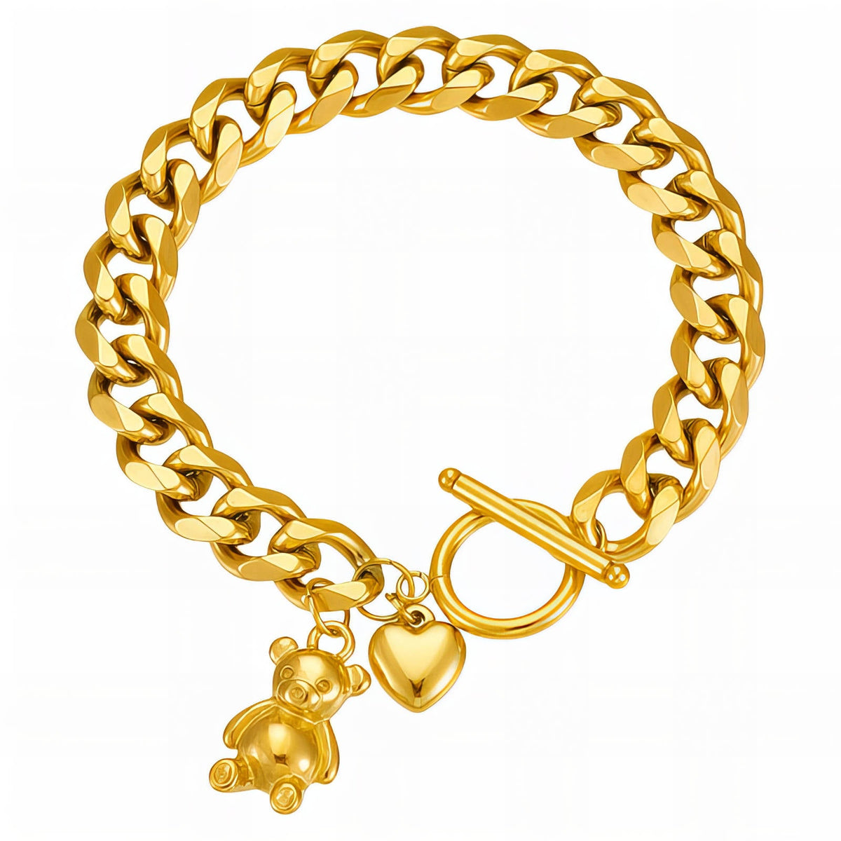 Golden Teddy Bear Bracelet