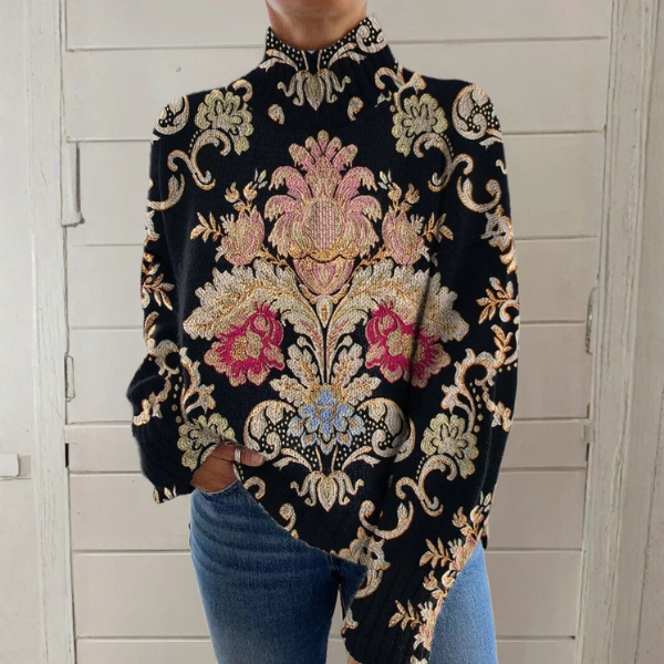 PHOEBE™ – RETRO FLORAL SWEATER